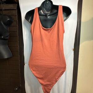 Heart Hips Coral Tank Bodysuit Medium Work Office Casual